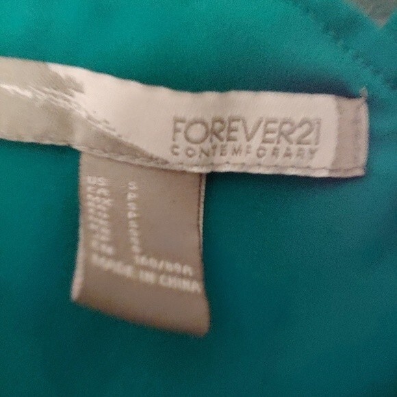 Forever 21 Contemporary Teal Blouse Size Small - Picture 4 of 5